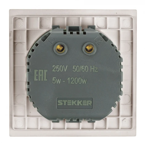 Выключатель диммирующий (механизм) 250В 1200W RSW10-3106-08 пудровый жемчуг Stekker Мия 50567