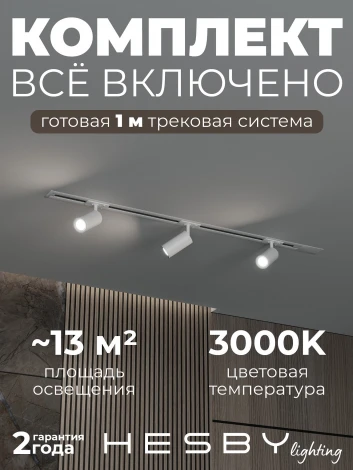 Трековая система в сборе встраиваемая однофазная 220V Hesby Lighting Skylite №3 HSBL_kompl_S003_VI1W3K