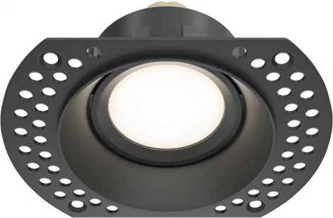 Встраиваемый светильник под гипсокартон Dot GU10 1x50Вт Maytoni Technical DL042-01-RD-B (220V, круглые)