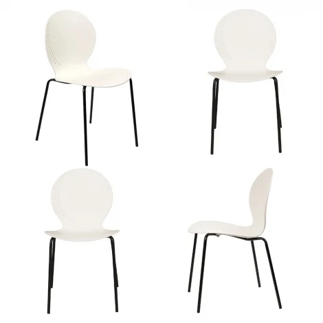 Комплект из 4-х стульев Wave белый с черными ножками Bradex Home FR 1064K