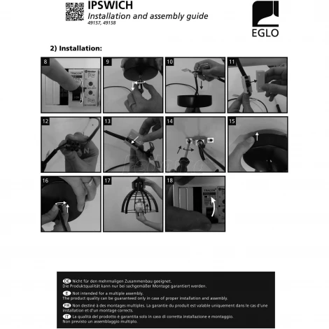 Подвесной светильник Eglo Ipswich 49157