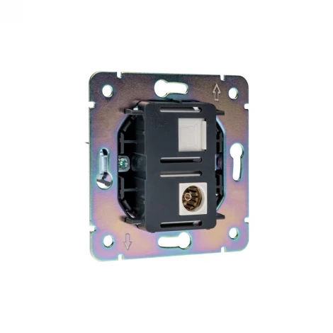 Розетка компьютерная RJ45 кат6 + TV с/у жемчуг Kranz Strong KR-78-0722-4