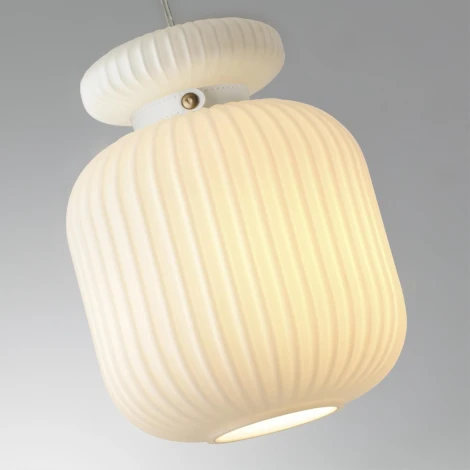 Подвесной светильник Odeon Light Jugi 5042/1C PENDANT белый/белый/металл/стекло/эко.кожа E27 1*60W