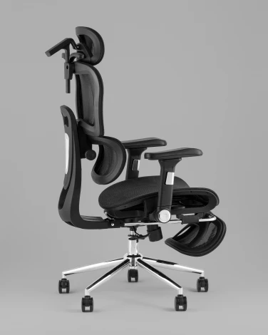 Кресло офисное TopChairs Stich с оттоманкой, черный Stool Group УТ000042404