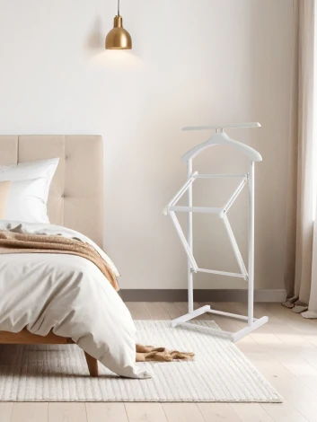 Вешалка костюмная складная В 21Н белый Mebelik 009623