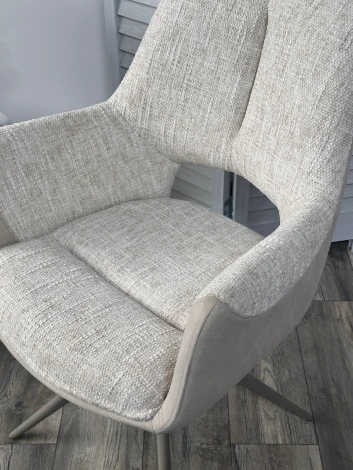 Стул ДАВЕН (DAVEN) 360 град, цвет КРЕМОВЫЙ RIELY-111 / G1038-101, ткань / ЛАТТЕ каркас, ®DISAUR M-City 64678