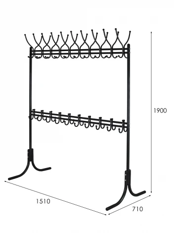 Вешалка напольная М 12М чёрный Mebelik 009748