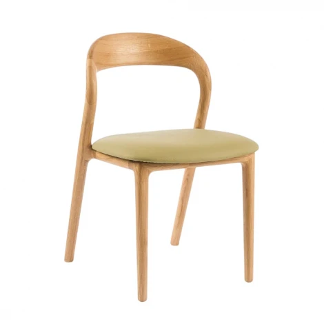Стул Юки массив дуба бесцв. матовый натуральная кожа фисташковый Stool Group УТ000042922