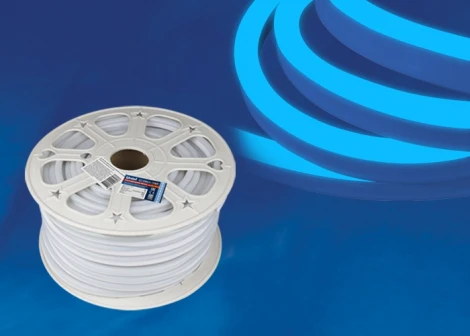 Светодиодная лента Uniel ULS-N21-2835-120LED/m-8mm-IP67-220V-8W/m-50M-BLUE бобина