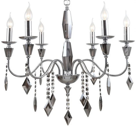 Подвесная люстра Grace 1053/09/06P (220V, хрусталь, подвески, на цепи, подсвечник, свеча, кольцо)