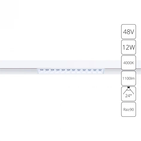 Трековый светильник магнитный 48V Arte Lamp Linea A4664PL-1WH (LED)