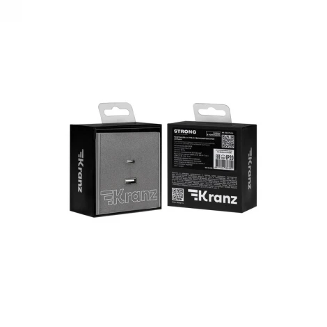 Розетка USB-A+Type-C 3А с функцией быстрой зарядки графит Kranz Strong KR-78-0734-6