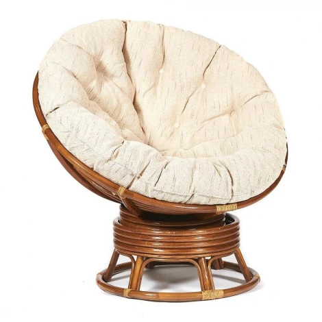 Кресло-качалка PAPASAN/ПАПАСАН W 23/01 B /с подушкой/ 115х78х104см, пекан орех, ткань старт Tetchair 12626