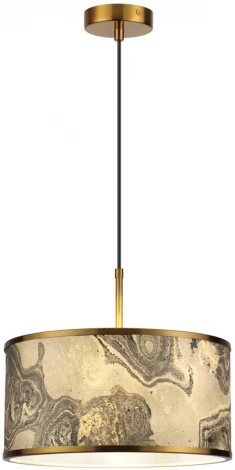Подвесной светильник Odeon Light Bergi 5064/1 античн.бронза/серо-беж./металл/натур.камен."шпон" E27 LED 1*10W (220V, на проводе, круглые)