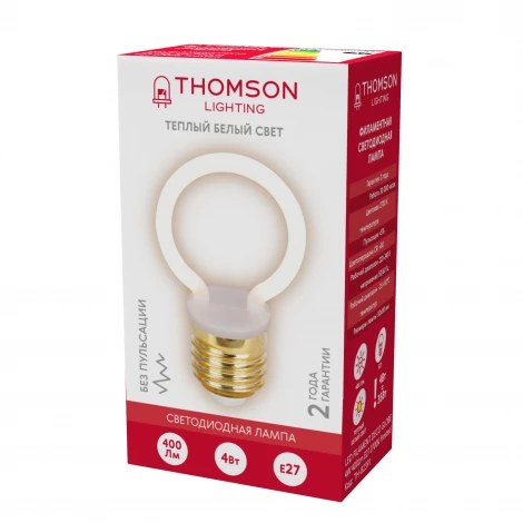 Лампочка светодиодная филаментная белая трубка E27 4W Thomson Deco Globe TH-B2391