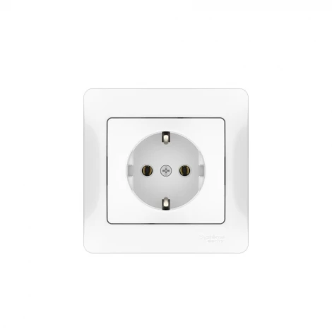 Розетка с заземлением (белый) Systeme Electric GSL000142S
