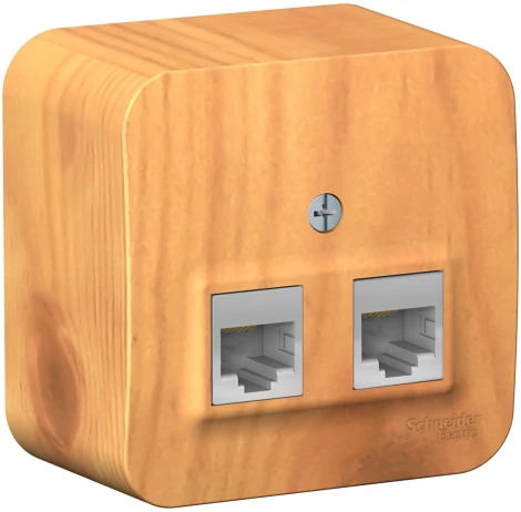 Розетка накладная двойная Ethernet RJ-45 (ясень) Systeme Electric Blanca BLNIA045455