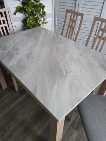 Стол TME-6931 MBH белый мрамор SWEDEN / MILKY WHITE M-City 64381