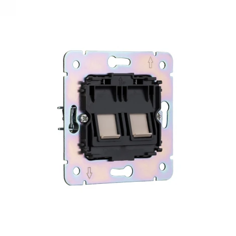 Розетка компьютерная двойная RJ45+RJ45 кат6 с/у шелк Kranz Round KR-78-0725-7