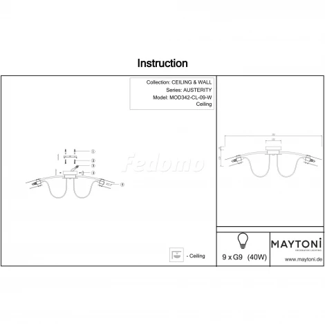 Потолочная люстра Maytoni Austerity MOD342-CL-09-W