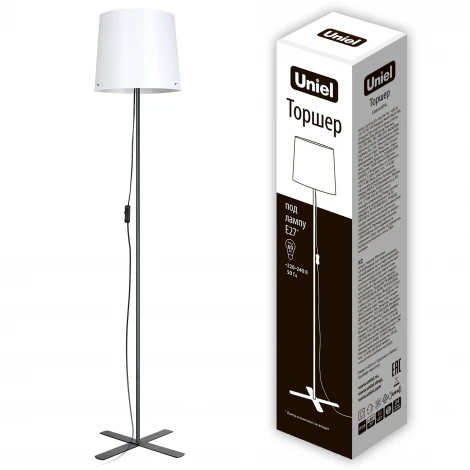 Торшер Е27, 60W. Черный/Белый Uniel UML-T510 E27 BLACK/WHITE