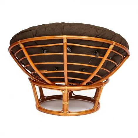 Кресло PAPASAN/ПАПАСАН 23/01 W /с подушкой/ диаметр подушки 125см, 115х101х104см, коньячный, ткань коричневый, 3м7-147 Tetchair 13731