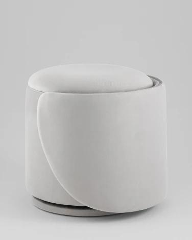 Пуф-трансформер Таунсвилл вращающийся с ящиком велюр светло-серый Stool Group УТ000042266