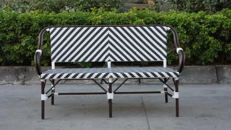 "Кабри" диван двухместный из искусственного ротанга, цвет черно-белый 4SIS ZF2186C Black