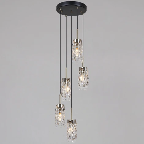 Подвесной светильник хрустальный ILLUMICO IL3588-5PSQ-26 AB DS