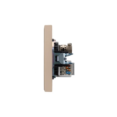 Розетка компьютерная RJ45 кат6 + TV с/у шелк Kranz Strong KR-78-0722-8
