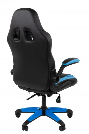 Кресло Chairman game 15 Россия экокожа черный/голубой/белый 7213475