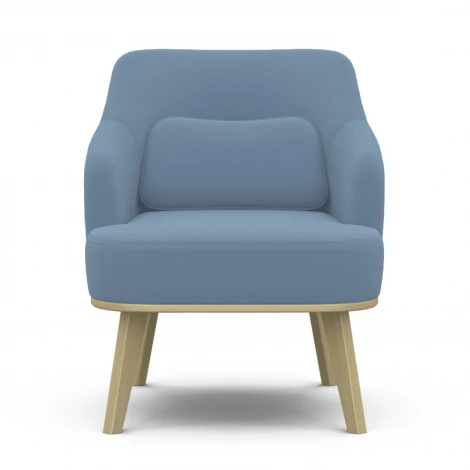 Кресло Комфорт 5 ткань катания дасти blue, каркас лак Mebelik 009197