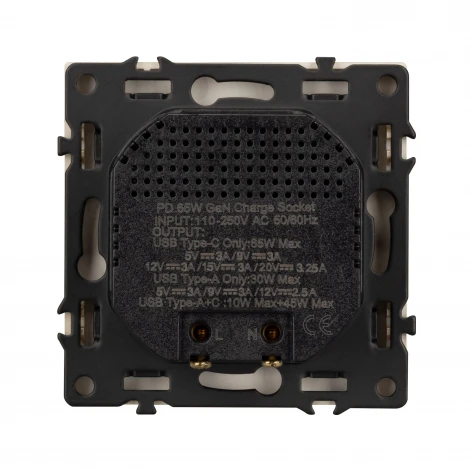 Розетка тип A+C софт-тач золотой песок ARL NOBE USB SCT-MUAC-SFPL-FC-GD (65W, QC3) (Arlight,) 054318(1)