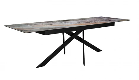 Стол EKX160, Керамика Venetian Brown Light глянец (К4), опоры черные (2 уп.) Dikline 00-00086592
