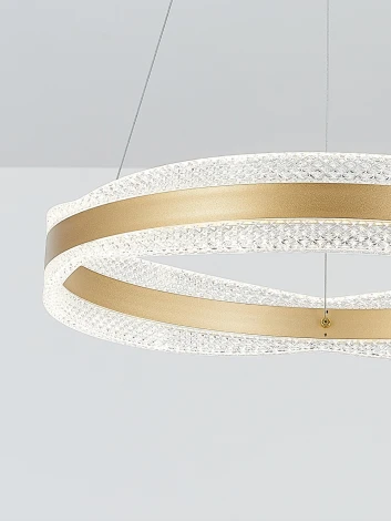 Подвесной светильник Natali Kovaltseva INNOVATION STYLE 83143 нимб с пультом ДУ, моб. приложением 120W, золото, LED