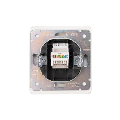 Розетка компьютерная RJ45 кат6 с/у перламутр Kranz Round KR-78-0724-1