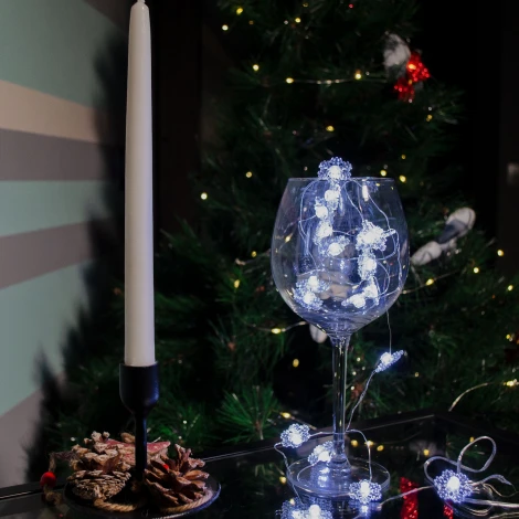 Гирлянда Uniel ULD ULD-S1900-020/STB/2AA WHITE IP20 SNOWFLAKES MINI