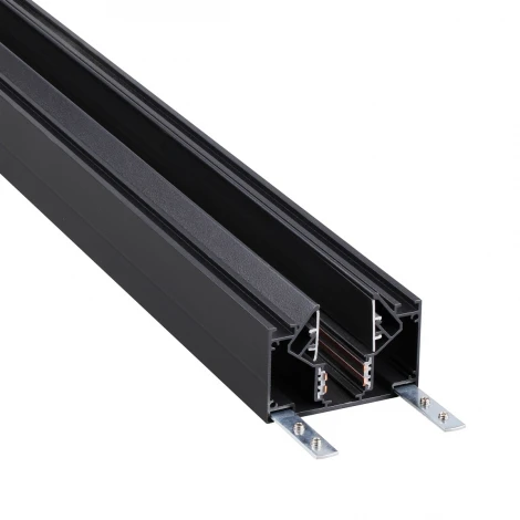 Шинопровод низковольтный для монтажа в натяжной потолок 2 метра IP20 48V Novotech Flum 135354 черный