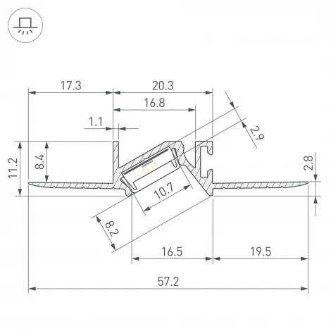 Профиль PDS-BEVEL-F-HIDE-2000 (Arlight, Алюминий) 063420