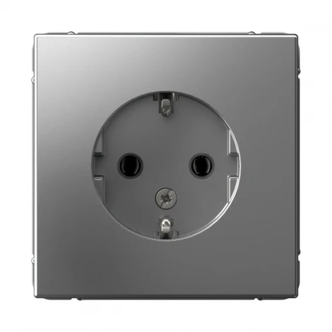 Розетка с заземлением (сталь) Systeme Electric GAL000943