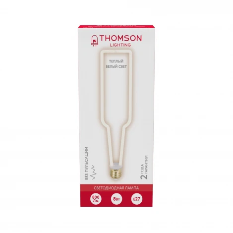 Лампочка светодиодная филаментная белая трубка E27 8W Thomson Deco Bottle TH-B2399