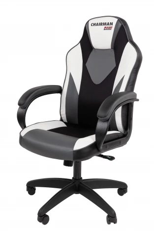 Кресло Chairman game 17 Россия экокожа черный/серый/белый 7213489