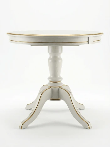 Стол обеденный Линне слоновая кость/золото 90/130*90 Mebelik 009916