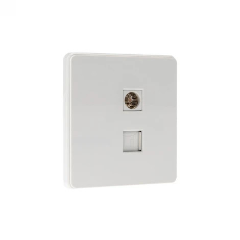 Розетка компьютерная RJ45 кат6 + TV с/у перламутр Kranz Round KR-78-0722-1