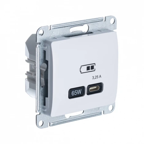 Розетка с быстрой зарядкой USB Type-C 65Вт (белый) Systeme Electric Glossa GSL000127