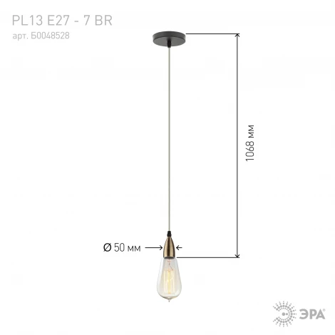 Подвесной светильник ЭРА PL13 PL13 E27 - 7 BR
