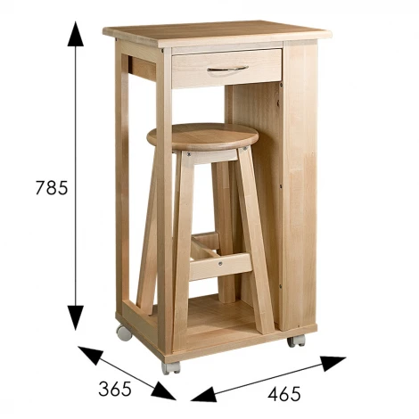 Тумба с табуретом лак Mebelik 008480