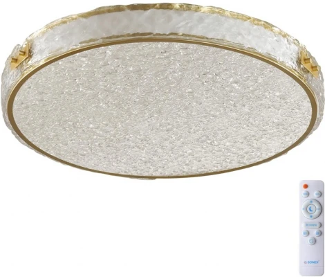 Потолочный светильник круглый Sonex Felice 7722/65L металл/пластик/белый/золотой LED 65Вт 3000-6000K D470 IP20 пульт ДУ (220V, круглые)
