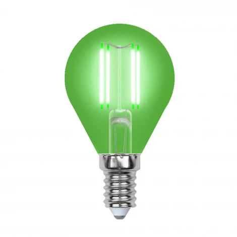 Лампочка светодиодная груша зеленая E14 5W Uniel LED-G45-5W/GREEN/E14 GLA02GR