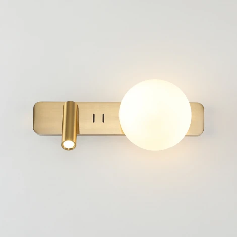 Настенный светильник со спотом латунь LED 3+7Вт 34см Zortes DREAM ZRS.2436.02